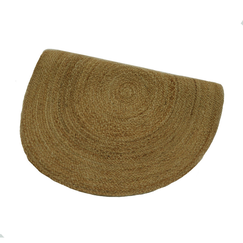 Amaur Rustic Natural Jute Round Hand Woven Area Rug - Reversible Design, Round 90 cm