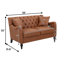 Ensemble canapé et fauteuil de salon Regency en cuir PU capitonné avec structure en bois massif-134912608