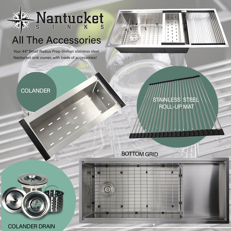 44'' L Stainless Steel Single Basin Kitchen Sink