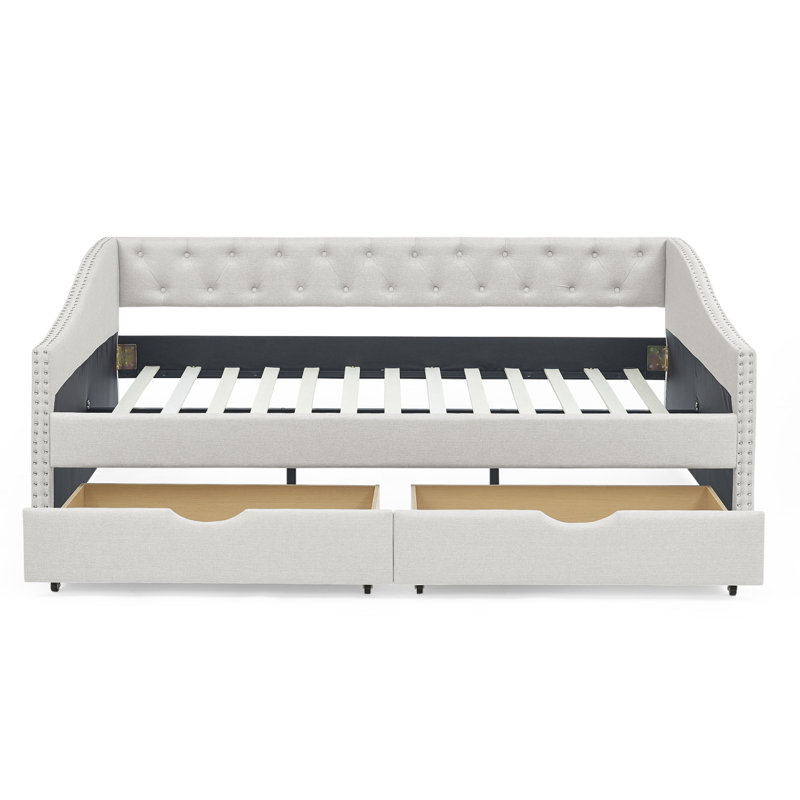 Upholstered Daybed With Drawers For Bedroom