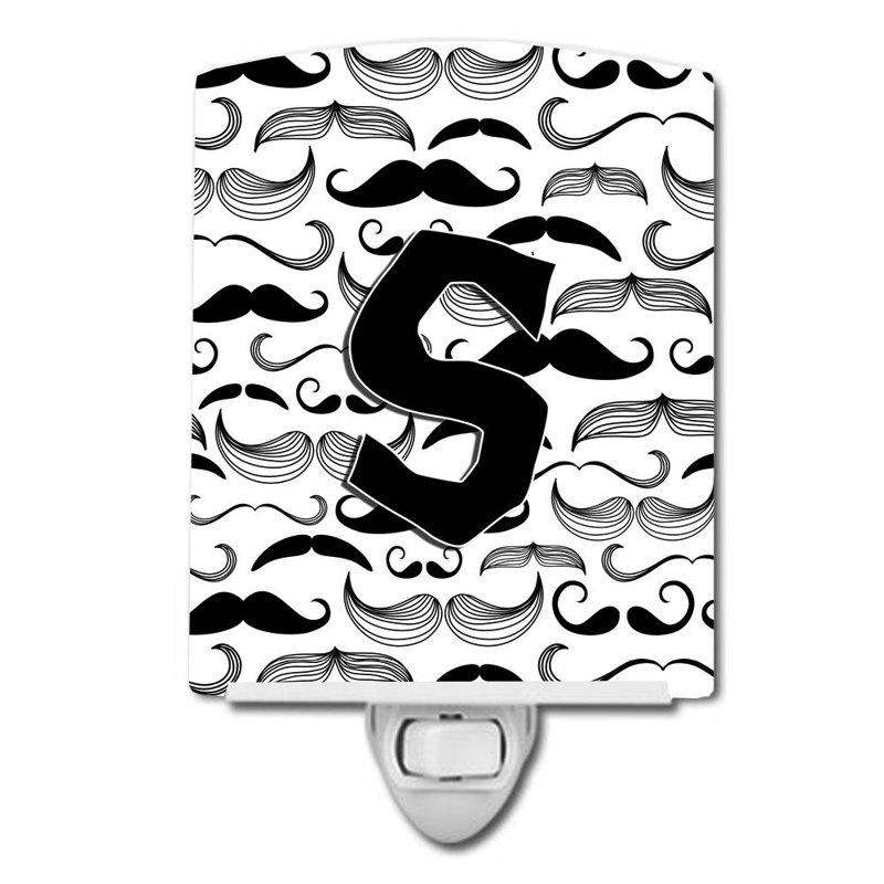 Éclairage de nuit en céramique moustache initial, S
