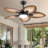 44"/52" Tropical plam Leaf Dimmable Ceiling Fan With Led Lights and Remote Control,Outdoor Waterproof Palm Leaf Ceiling Fan-746421010-746421007