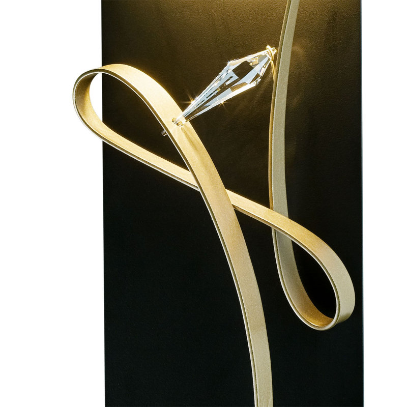 Rhapsody 1-Light LED Flush Mounted Sconce, Black, Soft Gold