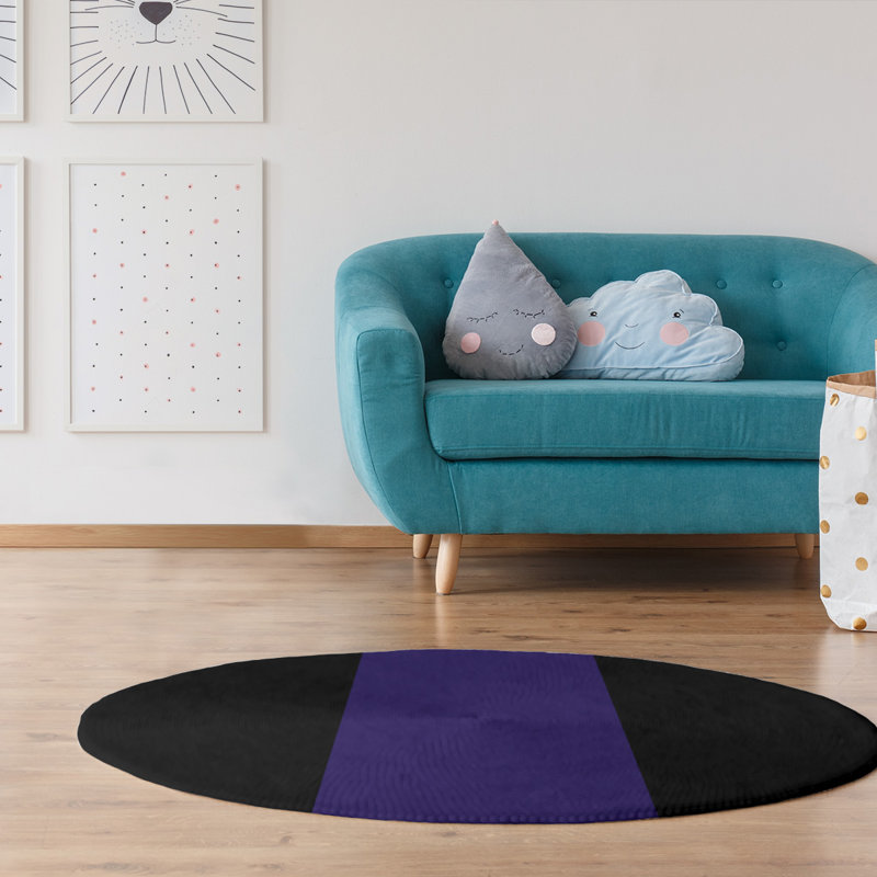Tapis en poly-rayures baltimore retour foote, Rond 5 pi