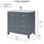 Meuble-lavabo autoportant gris anthracite avec plateau en quartz de Carrare 36 po Anvay-889296445-895541825