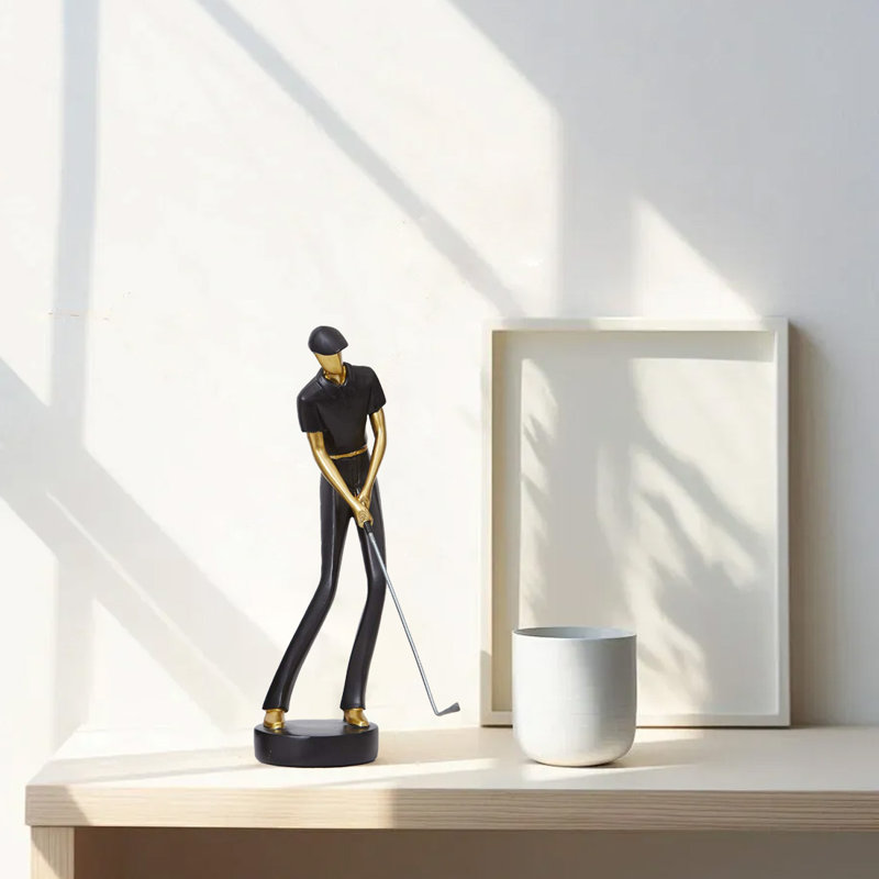Statue de golf, golfeur en polyrésine, art décoratif, H 9,44 po x l 2,75 po x P 2,7 po