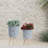 Corette Resin and Wood Planters with Ribbed Design and Magnesia Construction, Set of 2-400475352-400475355