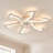 32" Contemporary Flower Flush Mount Ceiling Fan with Dimmable LED Light (White)