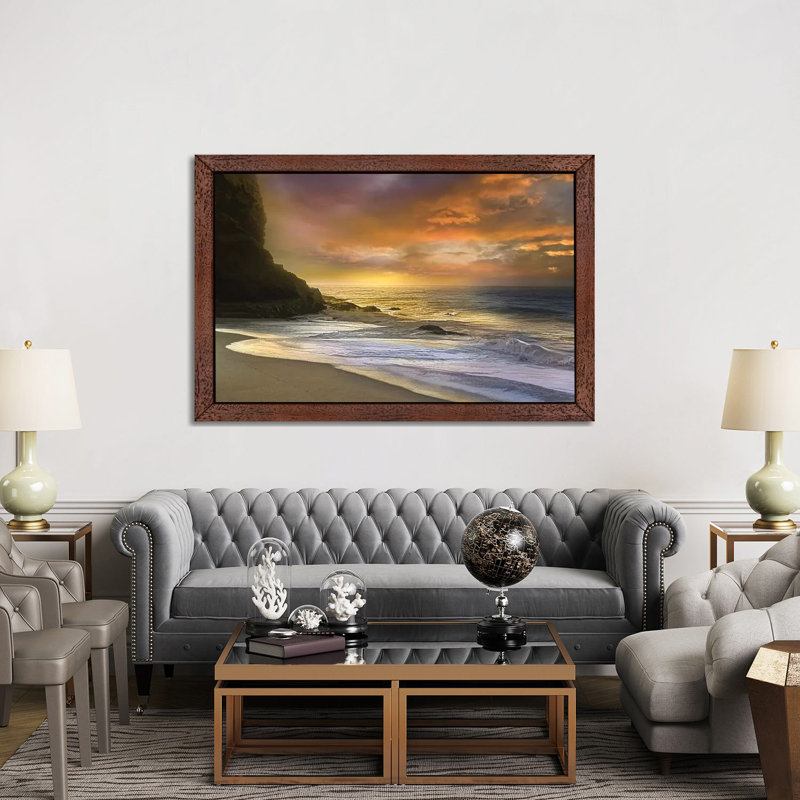 Morning Fire by Mike Calascibetta - Wrapped Canvas Painting, 66.04 cm H x 45.72 cm W, Brown Framed