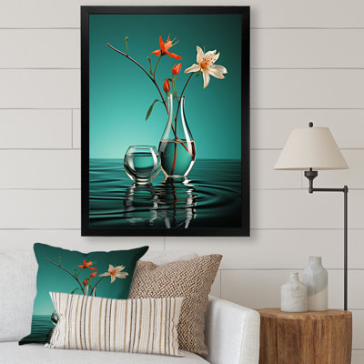 Vase de fleurs turquoise - impression