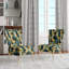 Chaise d'appoint rembourrée jaune et bleu sarcelle à motif abstrait géométrique Fusion
