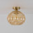 Amber Glass Semi Flush Mount