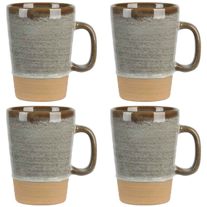 Gibson Elite Earthy Brown Ceramic 17 OZ Mug Set