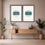 Coastal Retreat Oceanic Duology: Abstract Circles Diptych-618073099