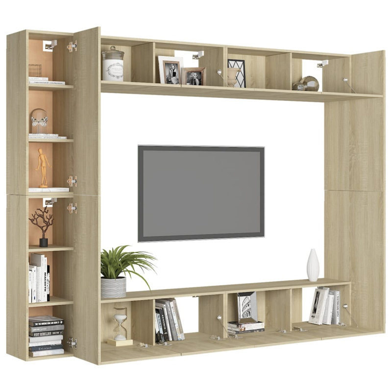 Bladimir Unfinished Entertainment Centre for TVs up to 88", Sonoma Oak