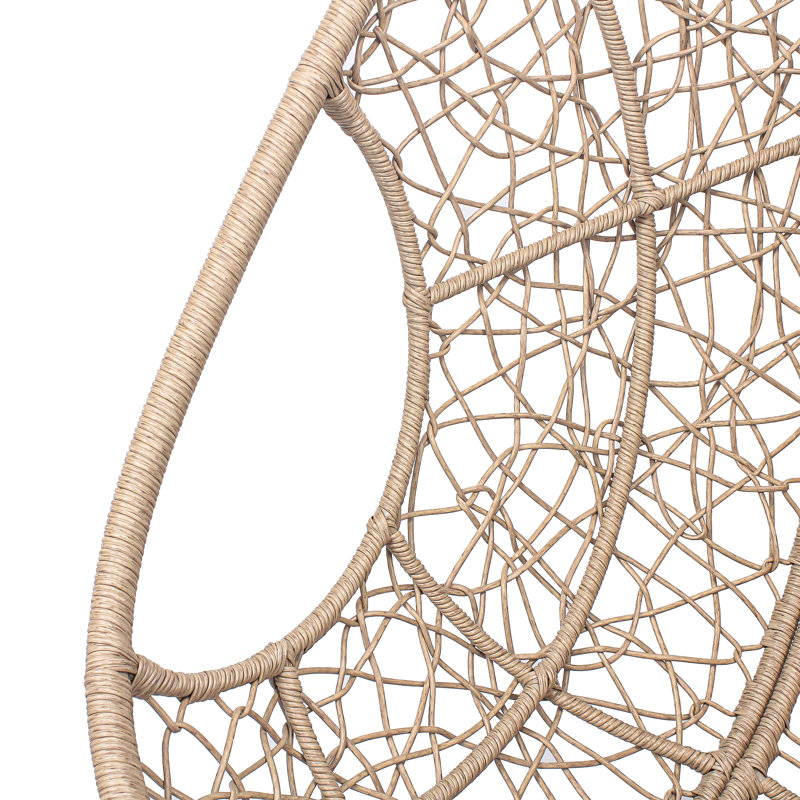 Fauteuil à œufs suspendu surdimensionné pour l'extérieur avec support, coussin et housse de pluie, balancelle de patio en osier de rotin pour jardin, balcon et porche