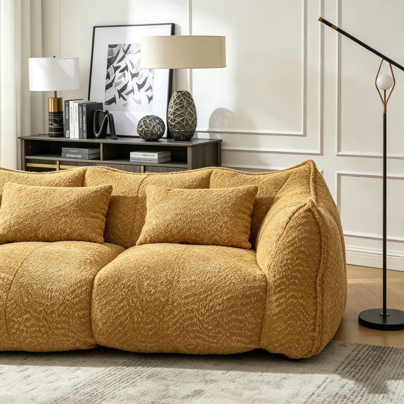 Fauteuil à billes souple, Jaune
