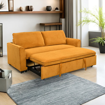 Tekeyla 78'' Firm Square Arms Sleeper Sofa 3 in 1 Convertible  Queen Size Sleeper Sofa Bed with Pull Out Bed