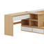 Lit plateforme double en bois avec tiroirs, tablettes et coiffeuse-835591868