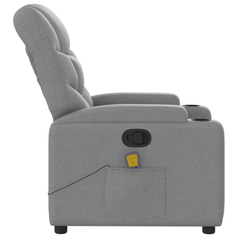 Upholstered Massage Chair, Light Gray Polyester