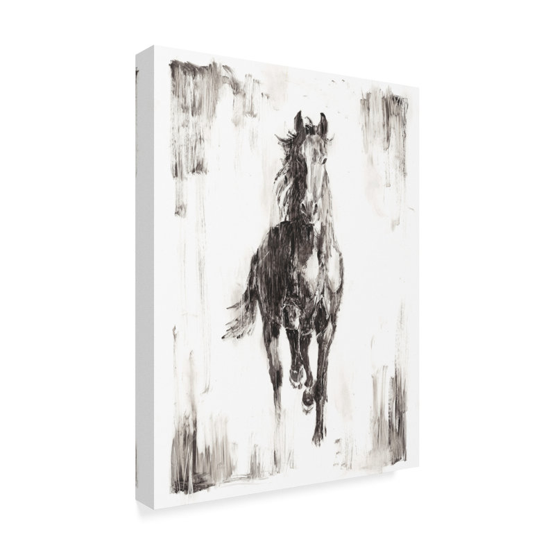« rustique black stallion i », peinture sur toile tendue, H 19 po x l 14 po x P 2 po