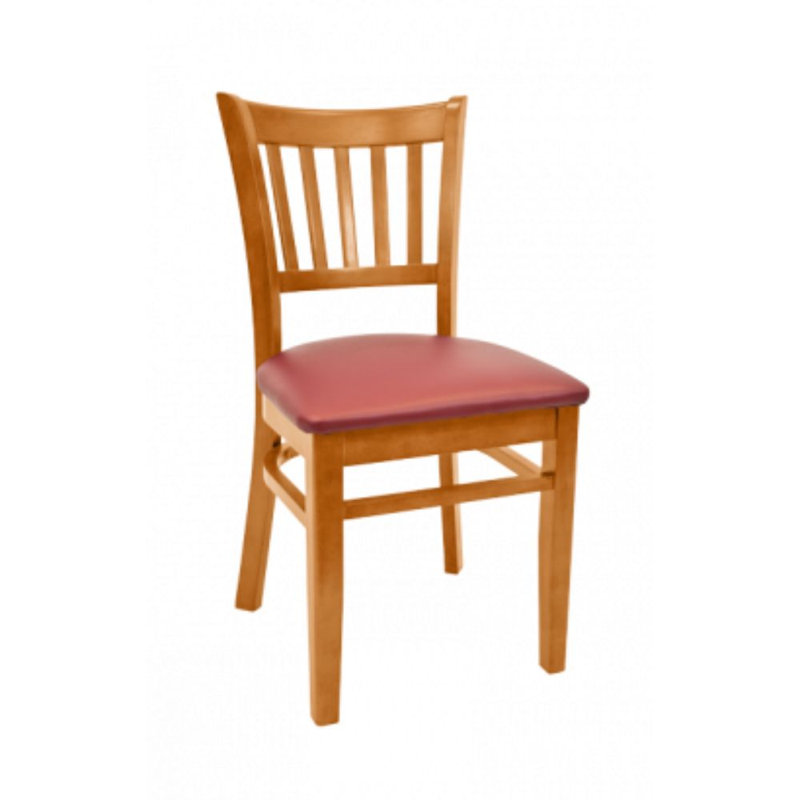 Slat Back Side Chair, Burgundy, Walnut