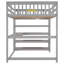Lit mezzanine double avec tablettes de rangement et bureau sous le lit-478465784-478465735