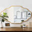 Miroir mural ovale avec cadre en aluminium, verre trempé HD, décor mosaïque, suspension verticale / horizontale, résistant aux chocs pour meuble-lavabo, salon et entrée-783339885-783339890