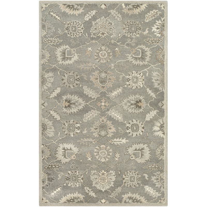 Sneyd Park Hand Tufted Wool Floral Indoor Rug, Rectangle 12' x 15'