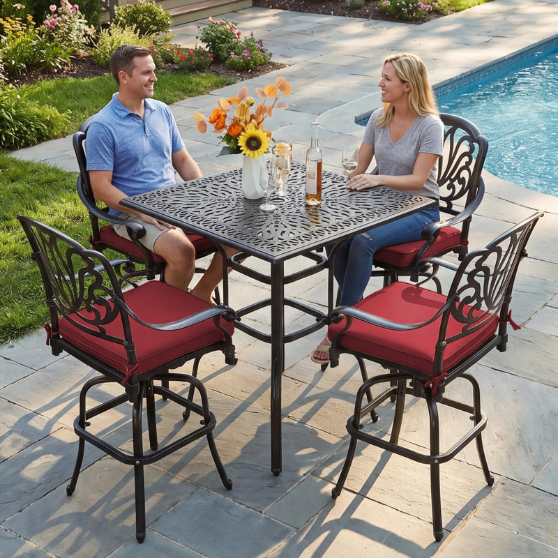 Ensemble de bar pivotant de 5 pièces Meetwarm, Red