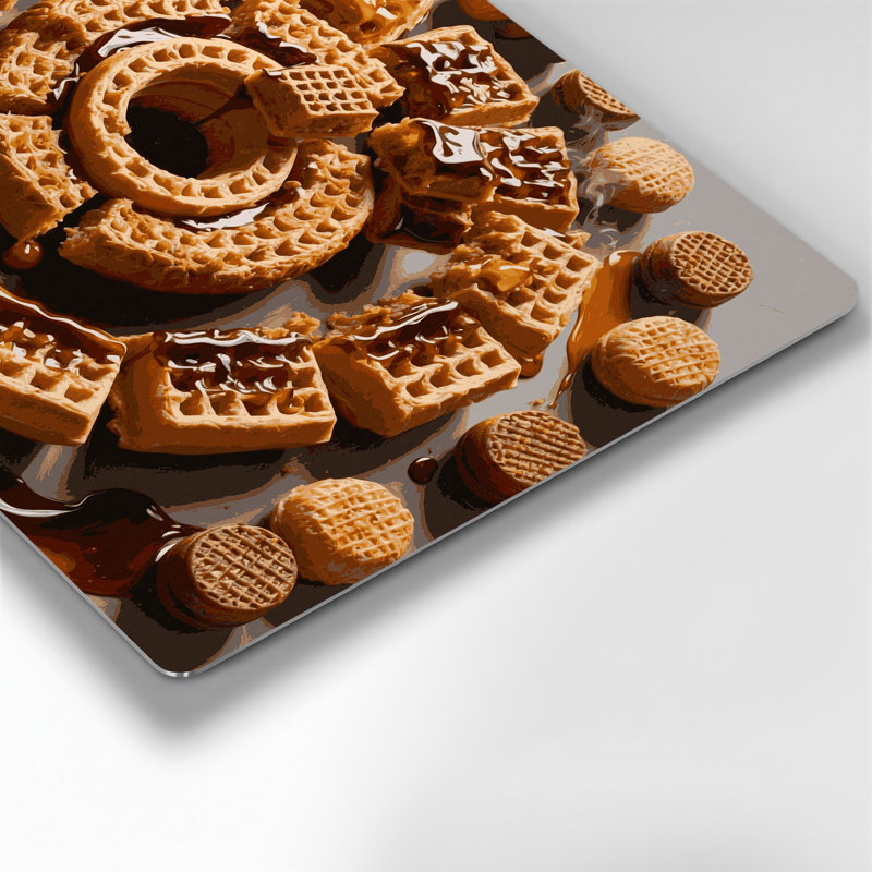 Desserts Stroopwafel, art mural en métal brun, H 11 po x l 14 po