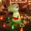 Dinosaure avec chapeau gonflable