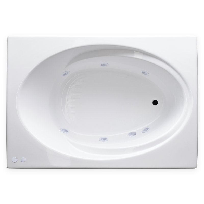 60'' x 42'' Drop-In Whirlpool Acrylic Bathtub, Right