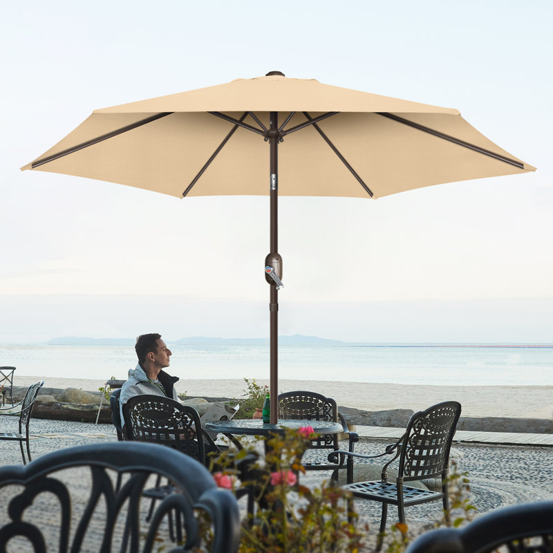 Parasol Shadan avec contrepoids inclus, Brun clair