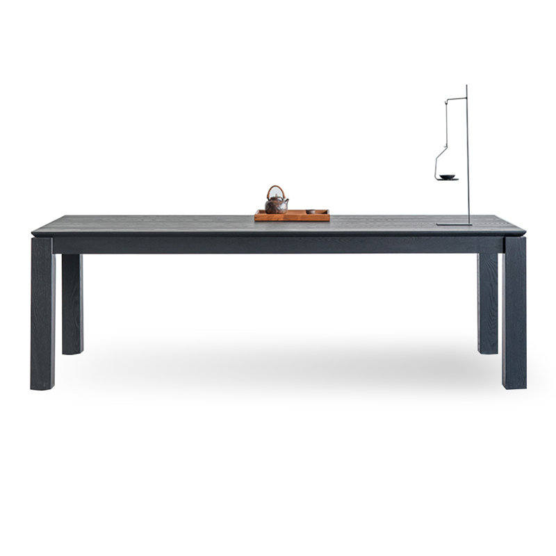 78.74" Black Rectangular Solid Wood Dining Table, 29.53"H x 94.49"L x 35.43"W