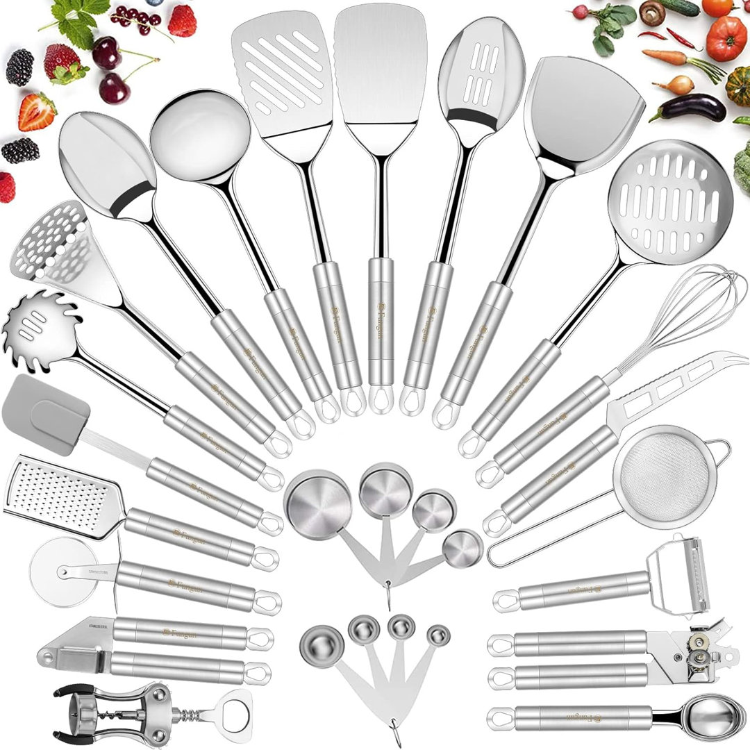 Fish Hunter 28 Piece Stainless Steel Cooking Utensil Set Fish hunter