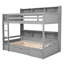 Lit simple superposé simple avec rangement pratique - espace peu encombrant pour un sommeil confortable