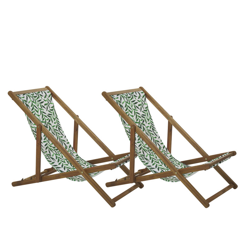 Dalmazio Folding Deck Chair, Beige, Geometric 2
