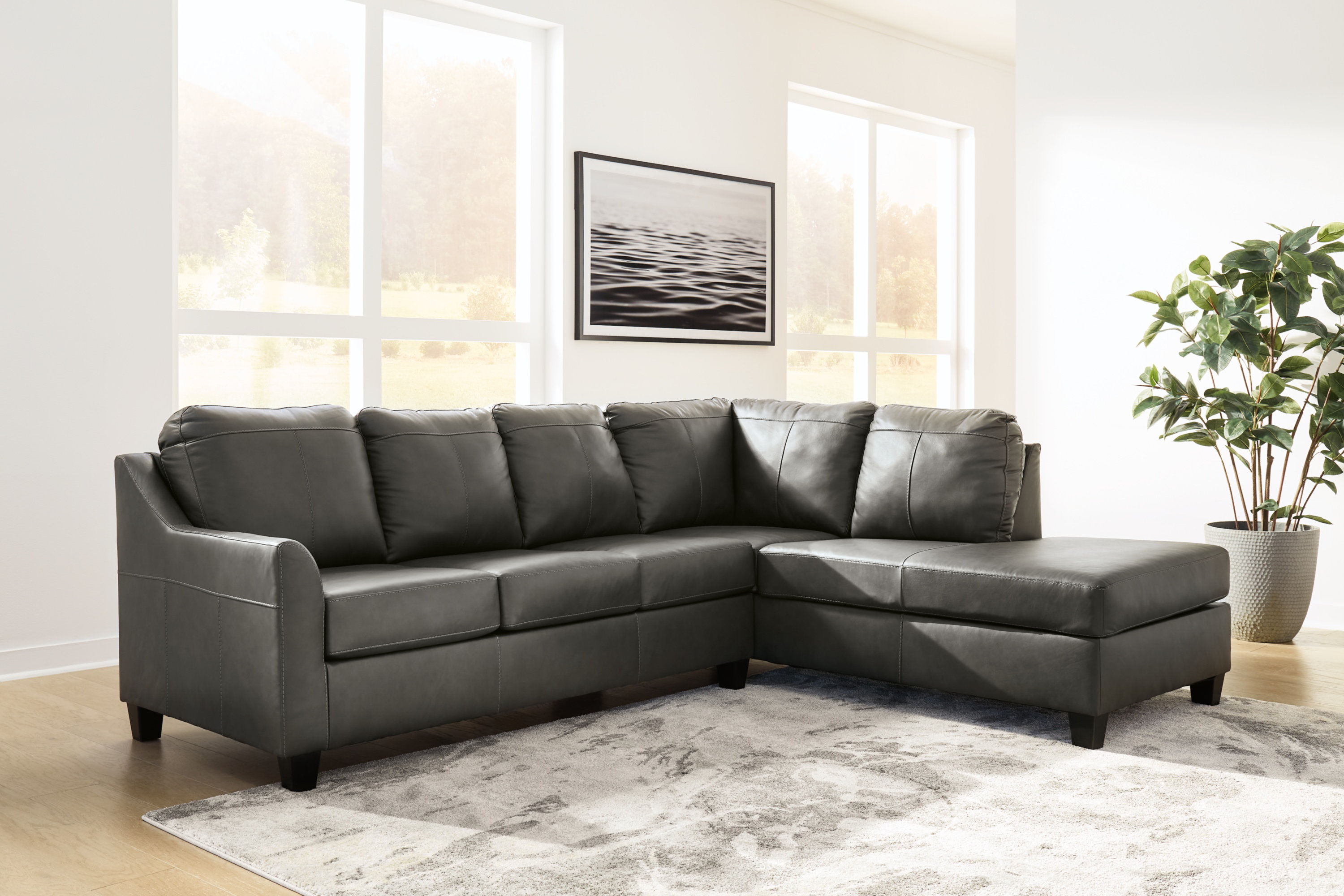 Lucita 2 Piece Leather Sectional