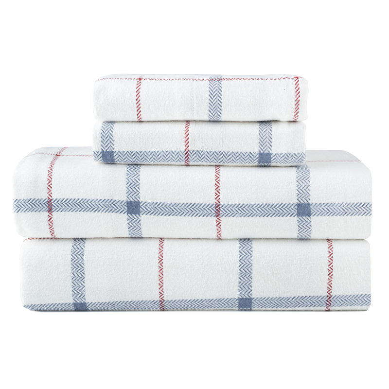 Pointehaven 180 GSM Brushed Cotton Flannel Deep Pocket Sheet Set Cal King East Coast, Cal King, East Coast