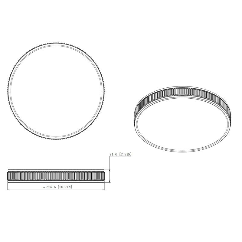 Arne 20.75 inch 1 Light Flush Mount in Matte Black, Brushed Nickel