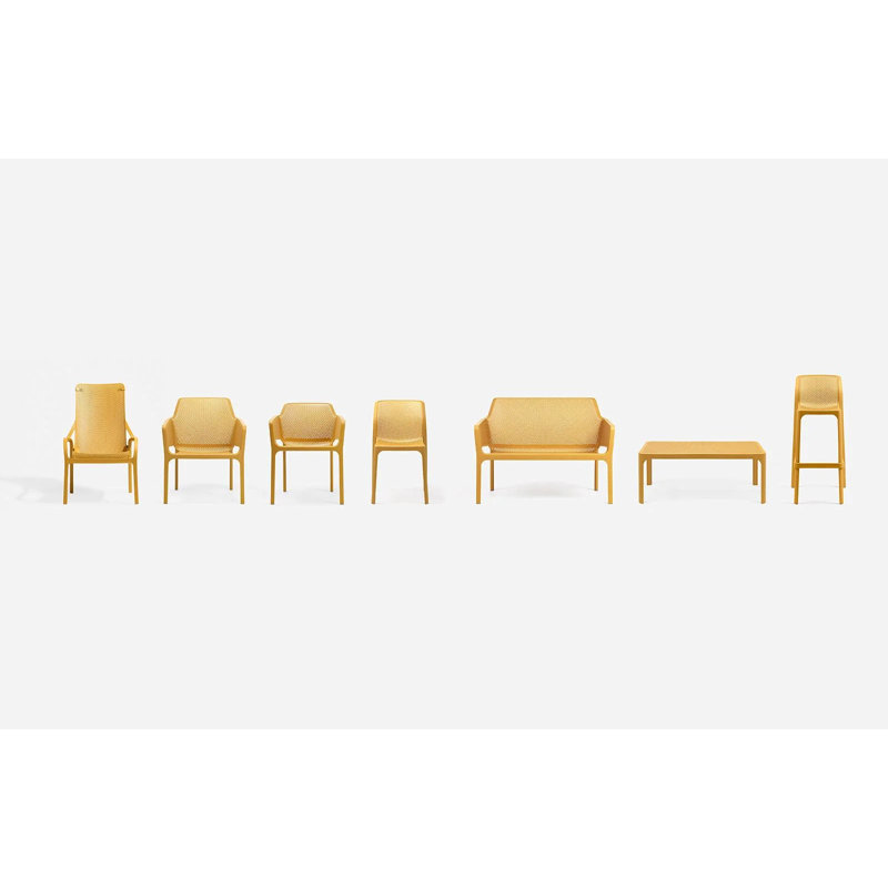 Net Outdoor Bar Stool, Mustard