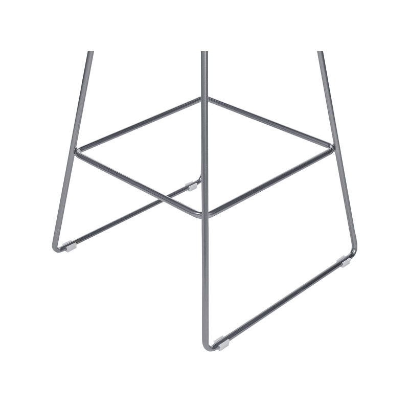 Caillier Upholstered Counter Stool with Metal Frame, Silver