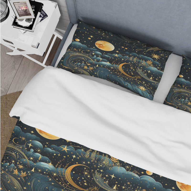 Literie en V bleu céleste, Housse de couette simple + 1 taie décorative stan