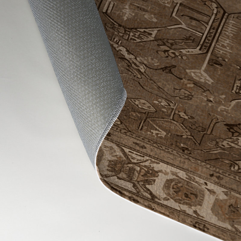 Tapis turc intérieur et extérieur brun, Rectangle 5 pi x 7 pi