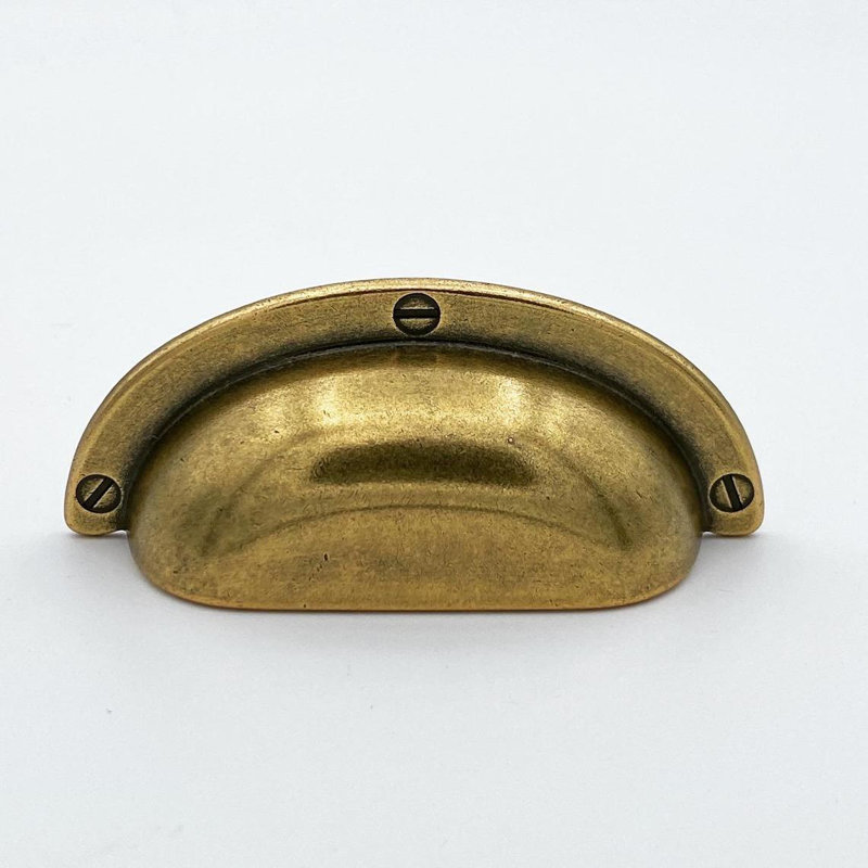 Amalfi Antique Brass Cup / Bin Pull, 2 8/16"