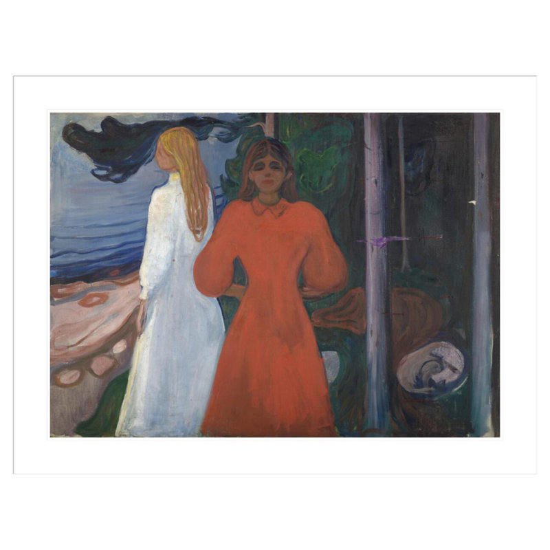 «Red and White» par Edvard Munch - impression giclée encadrée, H 17,3 po x l 21,75 po