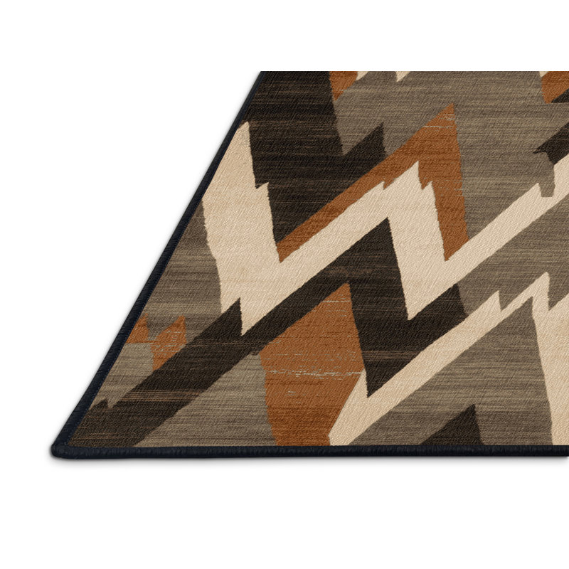 Tapis brun lavable à la machine, Rectangulaire 8 pi x 12 pi