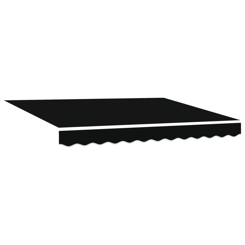 Brayden Studio Retractable Patio Awning, Black/Grey, 300 cm W x 250 cm D