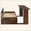 Lit de jour avec bureau amovible, tiroirs de rangement et table d'appoint hydraulique-168058533-168058535